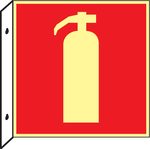 Skylt Brandsläckare dbl-sidig färgefter